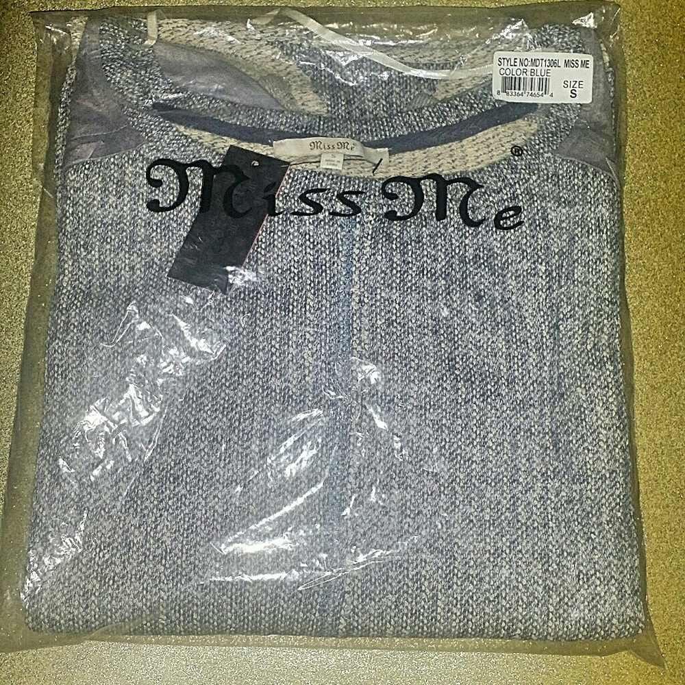Miss Me Blue Knit Sweater